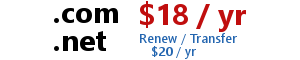 .com / .net $18 / yr